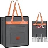 SelfTek Shoe Bags for Travel with Handle, Waterproof Large-Capacity Family Travel Shoe Bag Organizer for Multiple Shoes, Shoe Travel Bags for Packing, Suitable for Luggage Handle- Grey