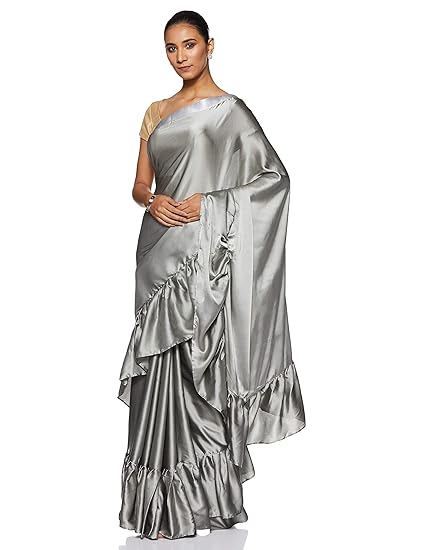 Womanista satin with blouse piece Saree