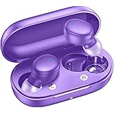 kurdene Wireless Earbuds Bluetooth 5.3 in Ear Buds Light Weight Headphones,Deep Bass Sound,Built in Mics Headset,Clear Calls Earphones for Sports Workout Purple