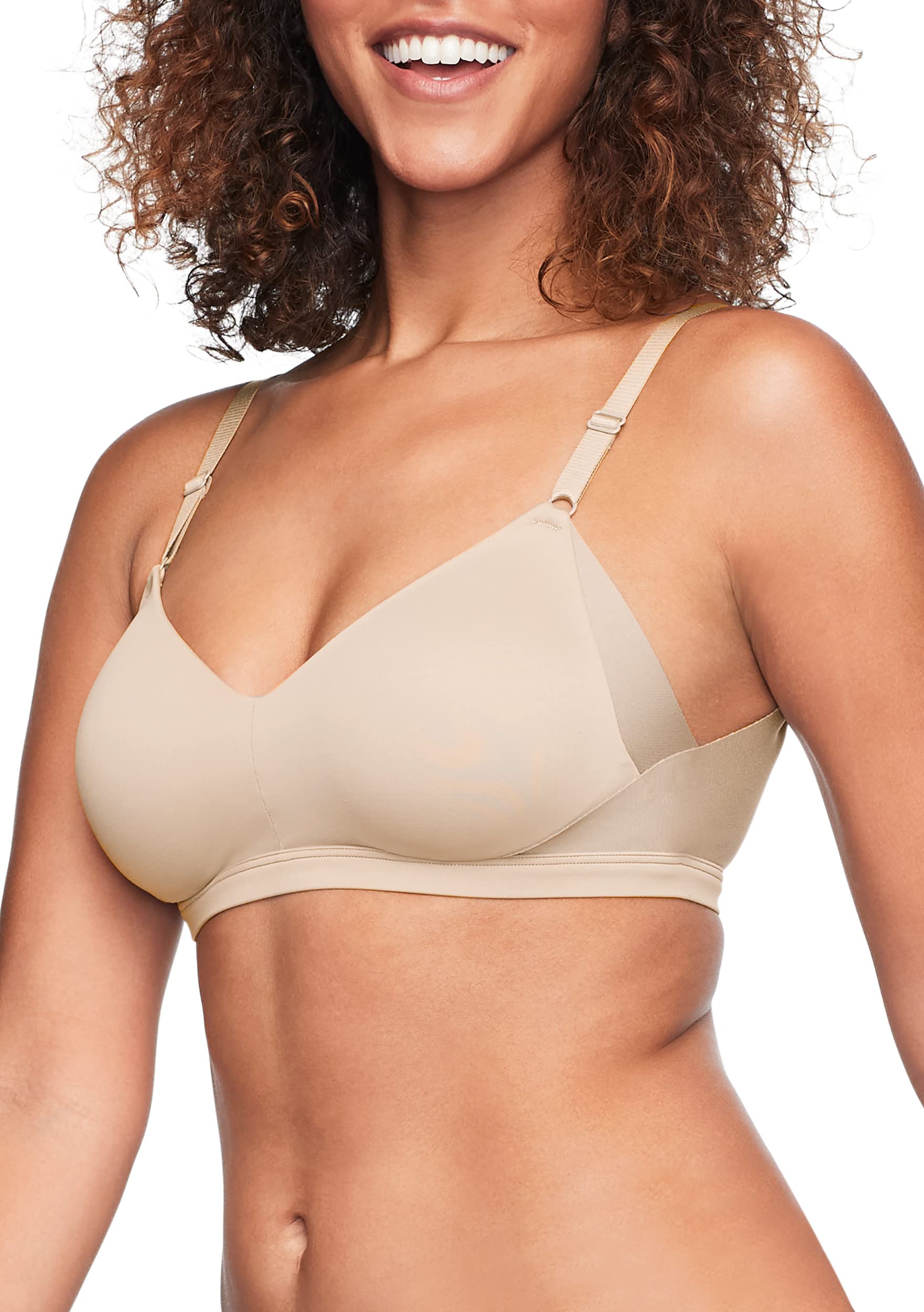 Photo 1 of Warner's womens No Side Effects Underarm and Back-smoothing Comfort Wireless Lift T-shirt Rn2231a T Shirt Bra, Butterscotch, Medium US