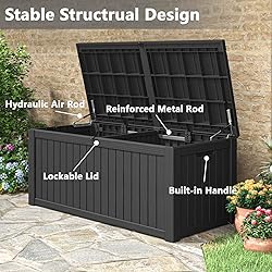 LHBGO Outdoor Storage Box, 180 Gallon Deck