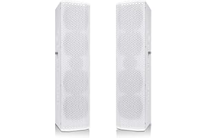 Sound Town Pair of Passive Wall-Mount Column Mini Line Array Speakers with 4 x 5” Woofers, White for Live Event, Church, Conf