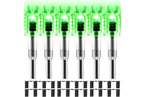 KEAUP 6 Pack Lighted Nocks for Crossbow Bolts with .285”/.297”/.300”/.305” Bushings Half-Moon Crossbow Nock LED Nock, ON/Off Switch Included