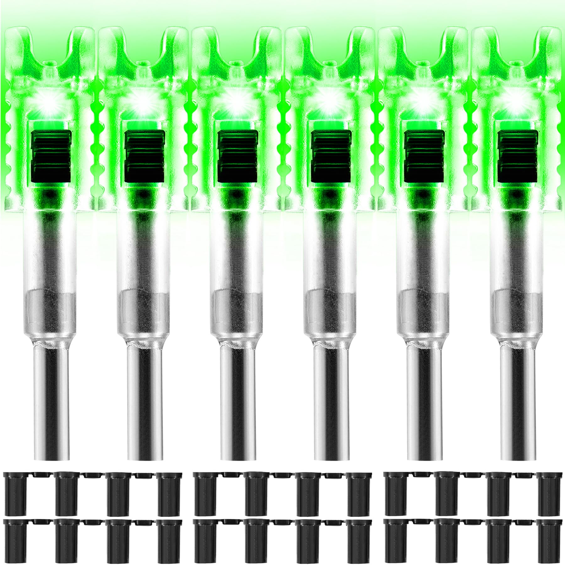 KEAUP 6 Pack Lighted Nocks for Crossbow Bolts with