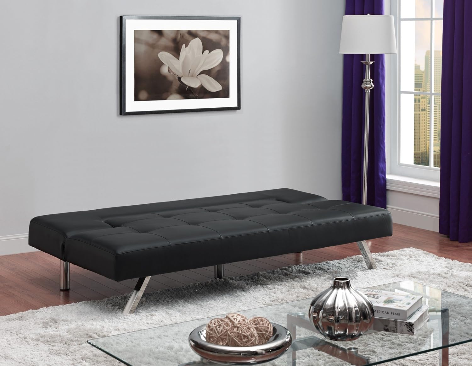 Dhp Camilla Futon Black Amazon In Home Kitchen