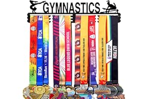 Goutoports Medal Holder Display Hanger Rack Frame for Sport Race Runner Sturdy Black Steel Metal Over 60 Medals Easy to Install