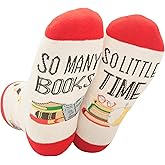 InnoBeta Book Lover Gifts for Women, Gifts for Readers Book Lovers, One Size Crew Socks, So Many Books So Little Time