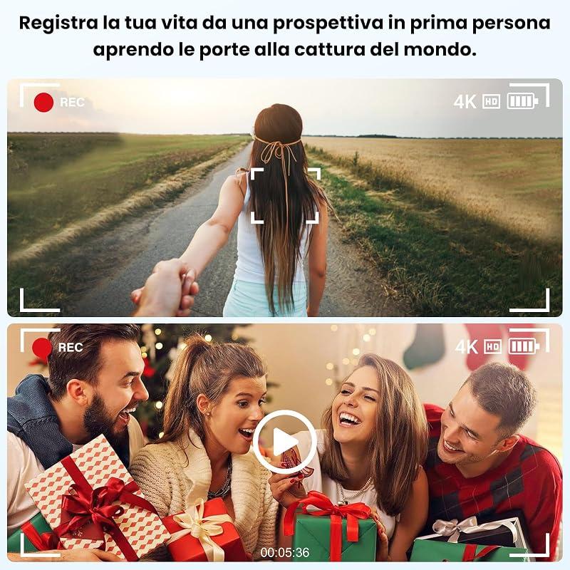 Occhiali con Telecamera 8MP, Smart Glasses Ai con Chiamate Bluetooth & WIFI, Occhiali Intelligenti con Traduzione AI in Tempo Reale/Riconoscimento di Oggetti, Lenti Fotocromatiche + Lenti Blu
