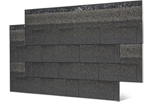 Roofing Shingles for Roof House Repair, Tiles for Shed Decor - Asphalt Shingles (Black-Architectural) 8PCS, 39.4"x13.4"
