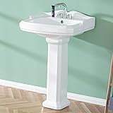Miuara Pedestal Sink 23 Inch - 3 Hole Porcelain
