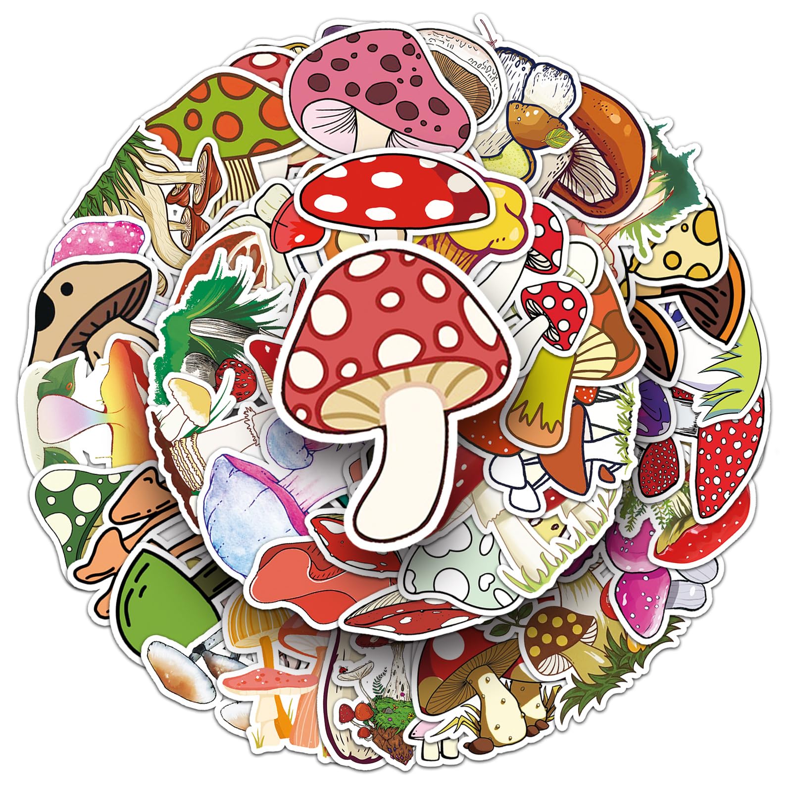 Photo 1 of  Mushroom Stickers - Waterproof Vinyl Cute & Magical Fungus Decals for Laptop Phone Skateboard Luggage Refrigerator(Mushroom)