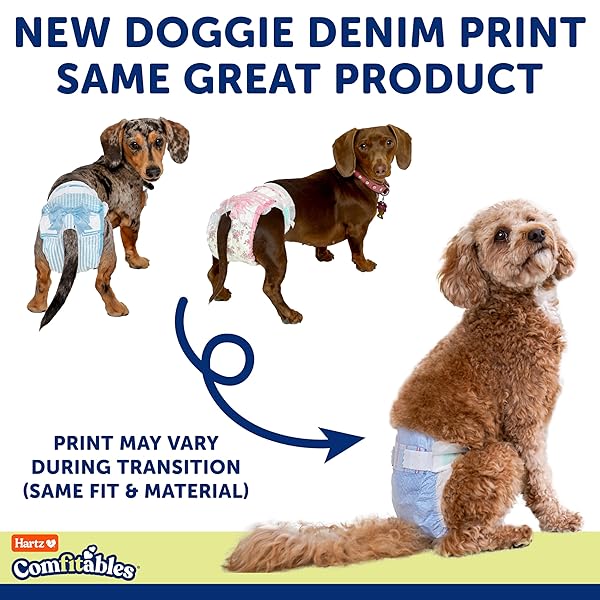 HARTZ DISPOSABLE DOG DIAPERS, SIZE M 32 COUNT, COMFORTABLE & SECURE FIT, EASY TO PUT ON