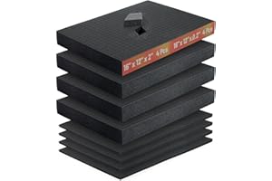 VIOBEPASS 8 Pcs Pick and Pluck Foam-16 x 12 x 2 &16 x 12 x 0.4 IN Pick Apart Foam Insert sheets Padding Pre-Cube Sheets with Bottom Packing for Board Game Box Cases Storage Closed Cell Block for Gun Organizer