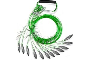 BHWRA 12 Pack 48in 6oz Duck Decoy Rigs Weights, Anti-Tangle Texas Rig Decoy Weights Decoy Anchors with Swivels and Clips for Duck Hunting