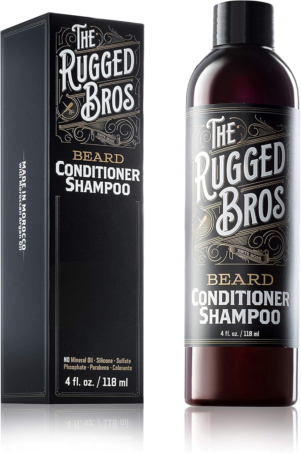 3-in-1 Beard Shampoo and Conditioner for Face, Beard, and Hair - Beard Wash and Conditioner - Made with Beard Oil, Organic Argan Oil - Stocking Stuffer Gift (4 oz)