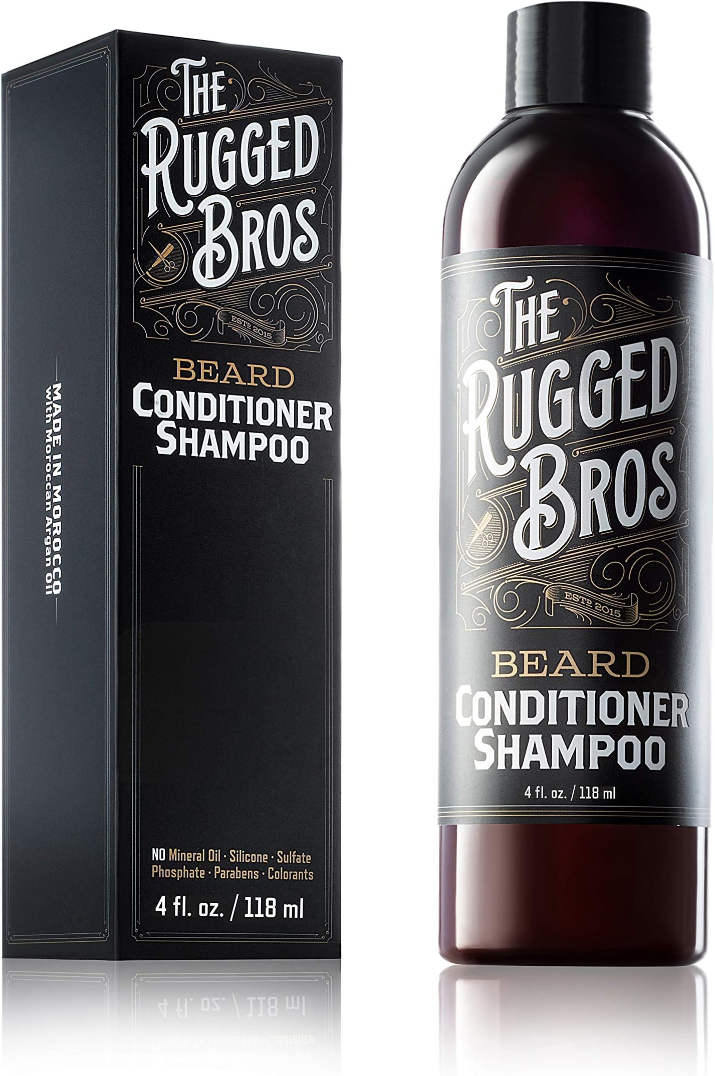 3-in-1 Beard Shampoo and Conditioner for Face, Beard, and Hair - Beard Wash and Conditioner - Made with Beard Oil, Organic Argan Oil - Stocking Stuffer Gift (4 oz)