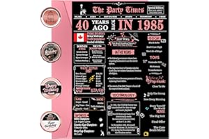 40th Birthday Cards, 40th Black Pink Birthday Decorations, Best 40 year old Birthday Gifts for Women Her, Happy Birthday Card