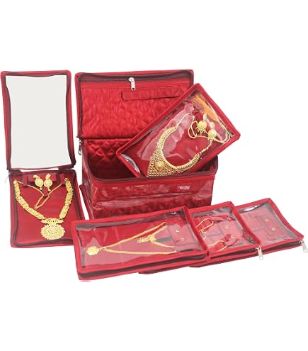 Amazon.com: Kuber Industries Cotton Jewellery Kit with 10