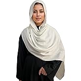 MiaoChoice Lightweight Cotton Linen Feel Scarf Shawl Wrap Hijab for Women, Travel Fall Winter Gift