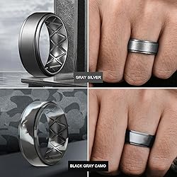 Egnaro Silicone Wedding Rings Mens, Inner Arc