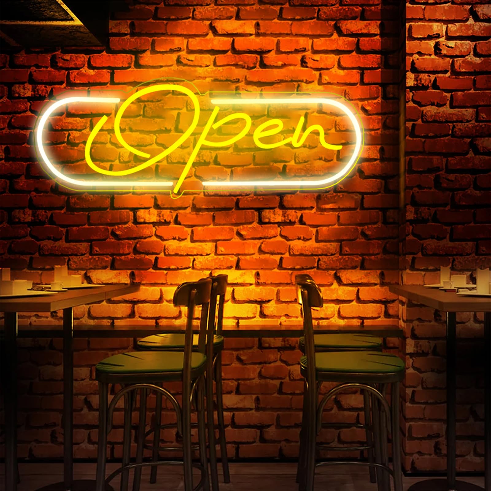 Neon Open Sign for Business 16.53"x6.29" Led Open Light Up Open Sign with USB Powered for Party Bar Salon Coffee Shop Restaurants Club Hotel Wall Decor