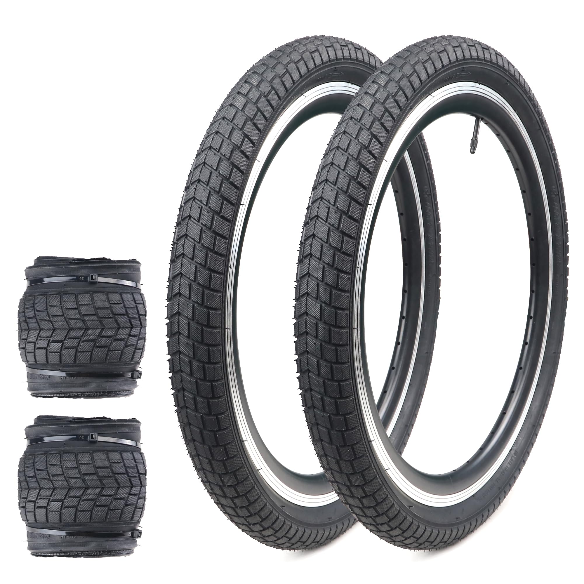 MEGHNA Bike Tyre 20x2.125 Inch 57-406 Foldable Cycle Tyre for Mountain Bike/Scooter/Hybrid Bike Bicycle