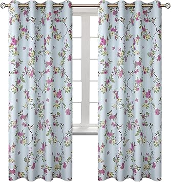 Amazon Com Bgment Birds Floor Length Blackout Curtains Grommet