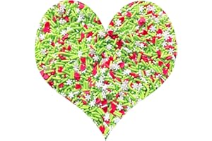 EHOPE Fake Sprinkles Resin Sprinkles Fake Candy Sprinkles Clay Sprinkles Polymer Sprinkles Polymer Clay Slices for Nail Art DIY Crafts Cake Phone Case(40G-Green Sugar granules+ Heart-18)