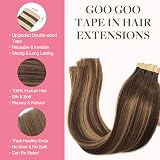 GOO GOO Tape In Hair Extensions 14 inch 100g 40pcs Brown Blonde 4/27/4 view 2