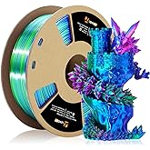 LOVOON 3D Printer Filament, Tricolor PLA Filament 1.75mm Silk Rainbow Filament Green-Red-Blue, 3D Printing Accessories PLA Filament Multicolor, Dimensional Accuracy +/-0.02mm, 2.2lbs/Spool