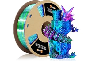 LOVOON 3D Printer Filament, Tricolor PLA Filament 1.75mm Silk Rainbow Filament Green-Red-Blue, 3D Printing Accessories PLA Filament Multicolor, Dimensional Accuracy +/-0.02mm, 2.2lbs/Spool
