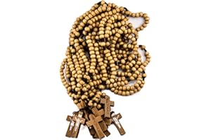 NAZARETH STORE Dozen Catholic Praying Rosary Jesus Crucifix Jerusalem Olive Wood Beads 12.4"
