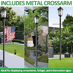 ZUIWAN 7FT Outdoor Lamp Post with Metal Cross