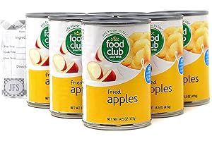 JFS GROCERY Food Club Fried Apples, 14.5oz Cans, 6 Pack Bundled with a JFS Recipe Card