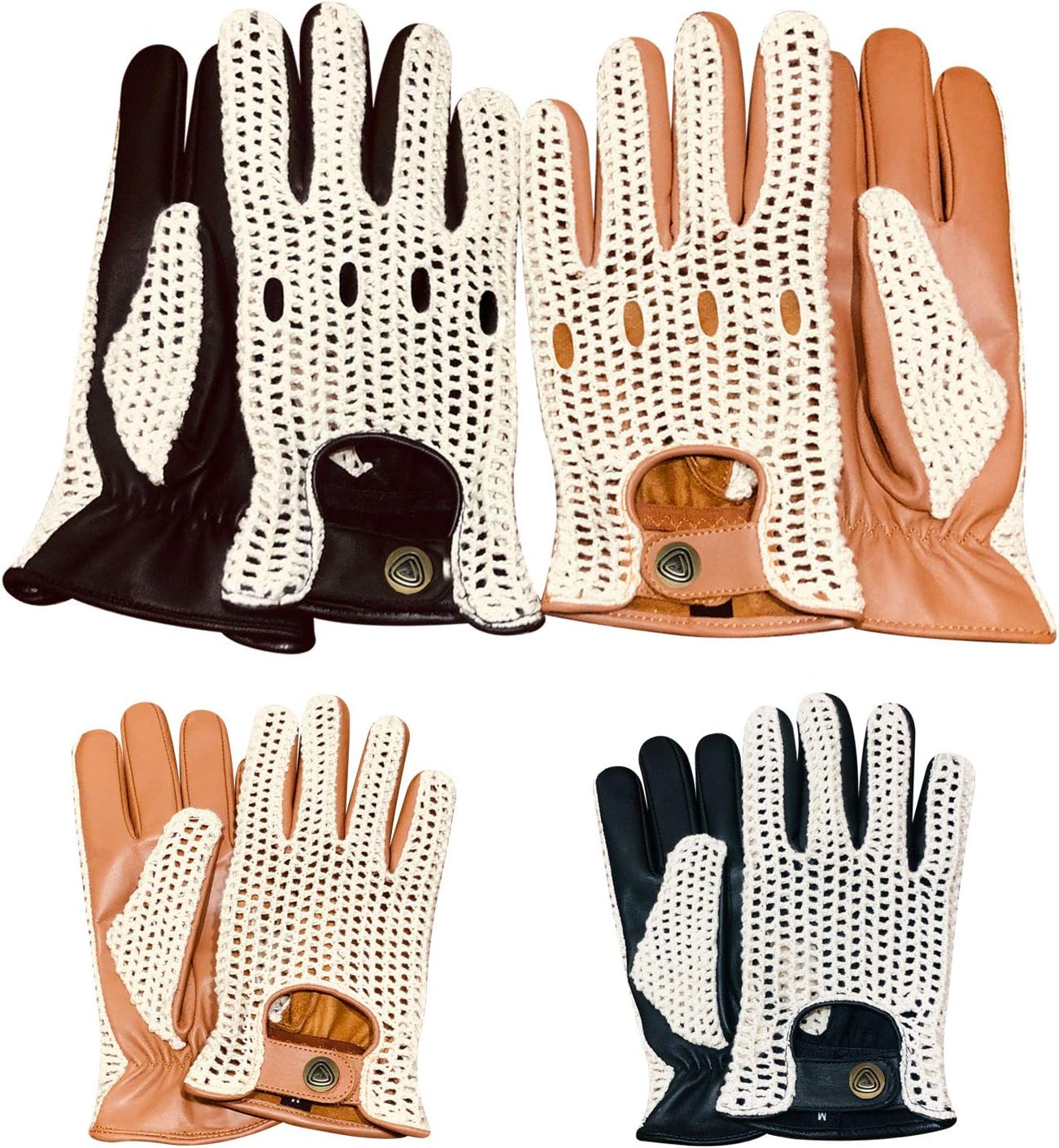 Prime Sports New English Classic Genuine Leather Men Driving Gloves Crochet String Back Chauffeur Vintage Fashion Style 506 & 509