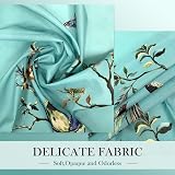 LIVETTY Green Bird Floral Shower Curtain 180 x 180 cm with 12 Hooks view 3