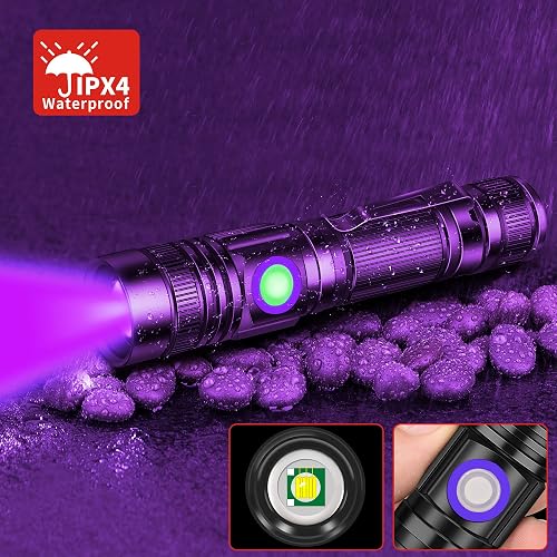 amazon 10w usb rechargeable led uv flashlight TATTU U3 395nm Black Light Torch Blacklight Ultraviolet Lamp with Micro Charging Cable : Sports & Outdoors This high Alonefire Sv003 365nm 10w Led