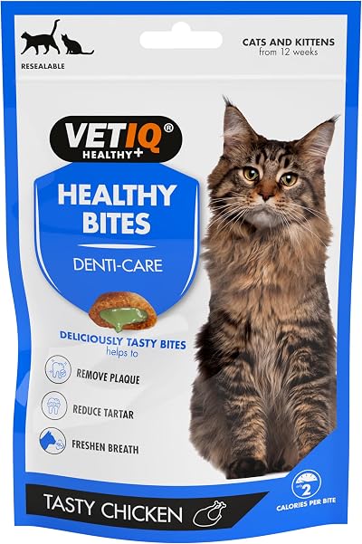 VETIQ Healthy Bites Denti-Care Treats for Cats & Kittens 65 g Pack of 8
