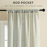 Joydeco Blue Floral Boho Curtains 84 Inch 2 Panels Rod Pocket view 2
