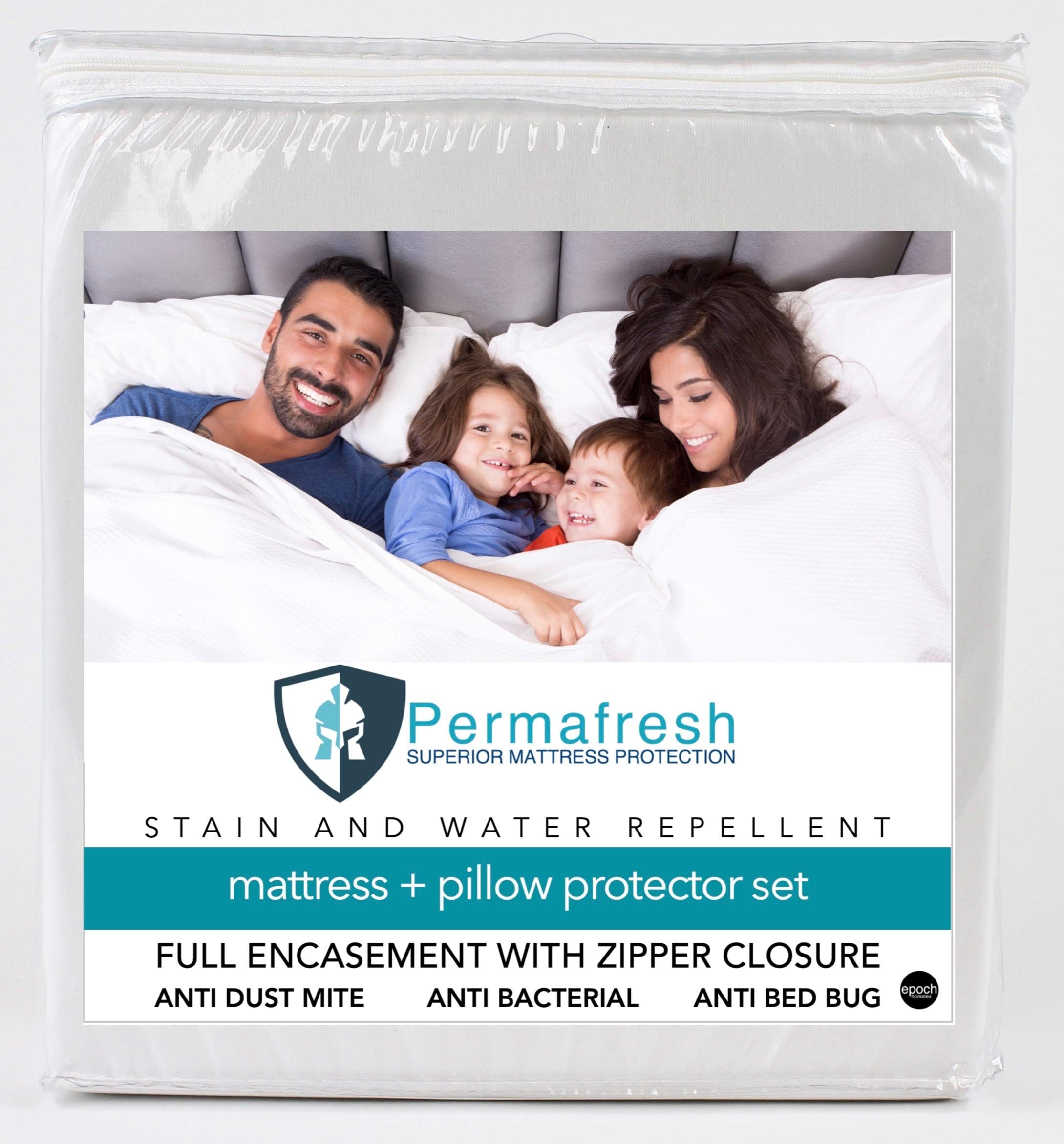 Permafresh Antibacterial Mattress and Pillow Protector Set, King