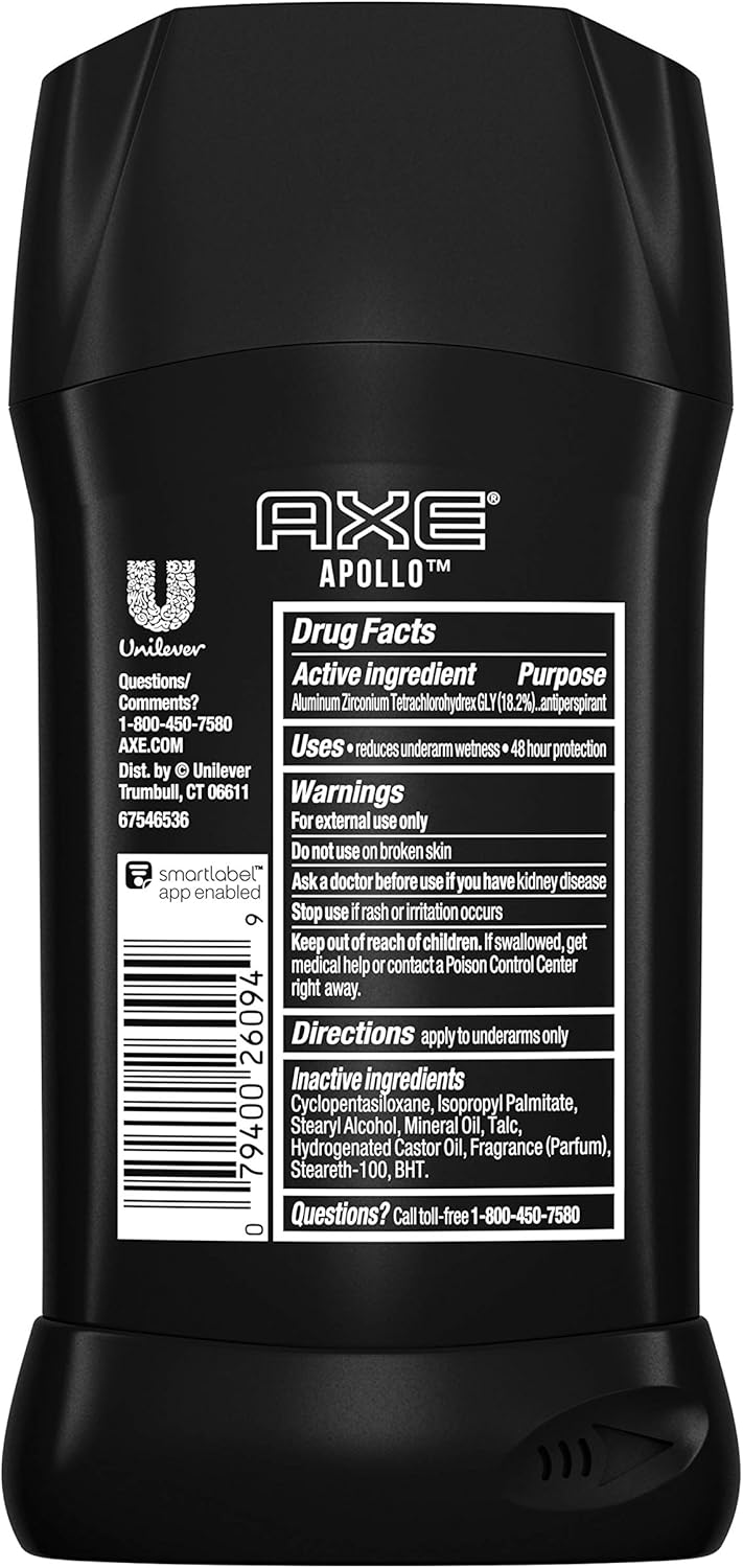 AXE Antiperspirant Deodorant Stick for Men Apollo 2.7 oz : Antiperspirant Deodorants : Beauty
