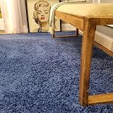 Prime Plus Navy Blue Thick 5cm Pile Shaggy Rug 60 x 110cm view 5