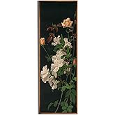 Vintage Farmhouse French Country Bedroom Wall Decor Above Bed - 10x30" - Vertical Wall Art Over the Bed - Panoramic Flower Pi
