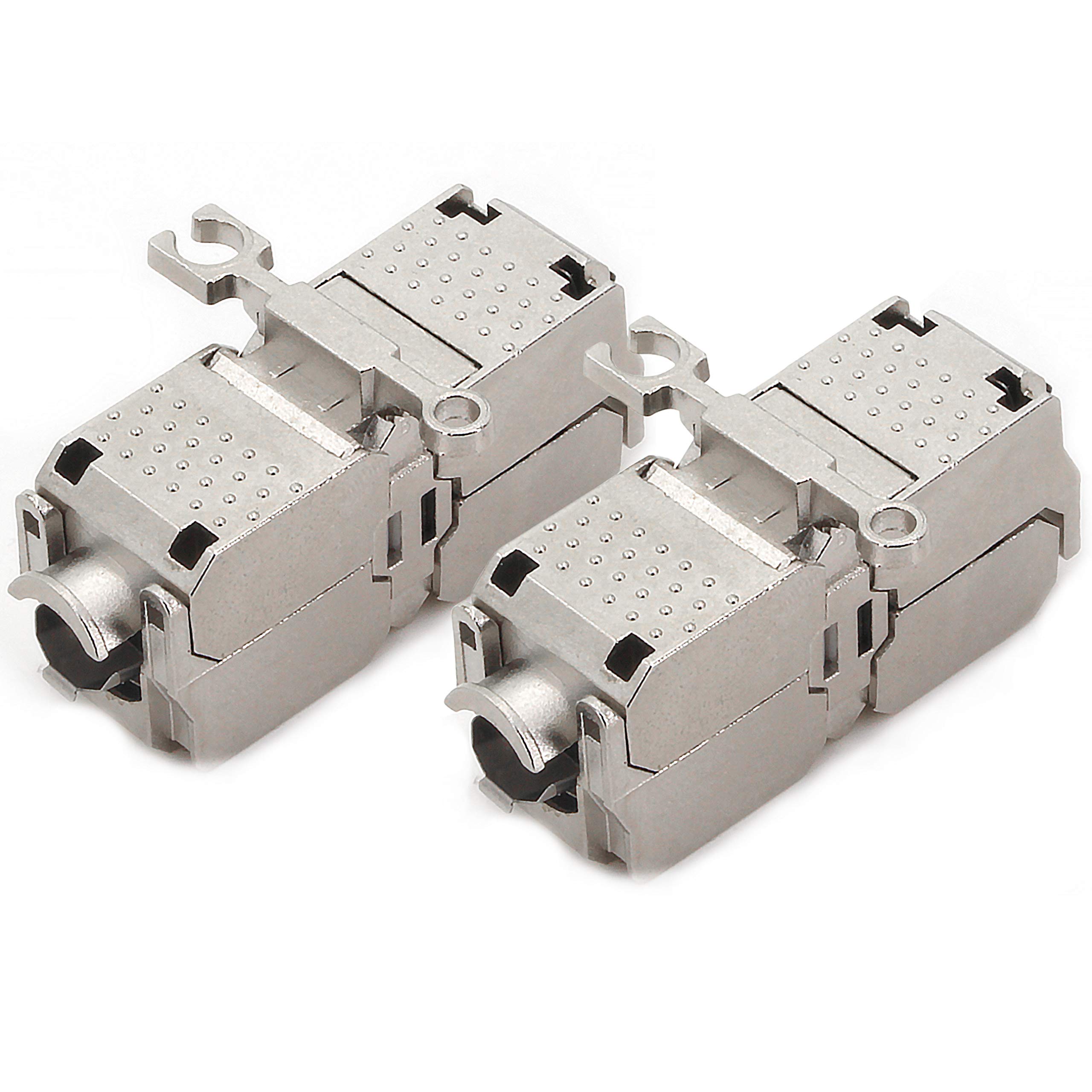 1aTTack.de Cat. 6A Keystone connector tool-free insulation displacement terminal to insulation displacement terminal AWG 22 to AWG 26 bronze nickel-plated silver 2 pieces — image 1