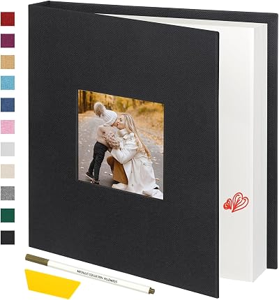 Miaikoe Photo Album Self Adhesive Scrapbook 40 Pages 4x6 5x7 8x10 Black
