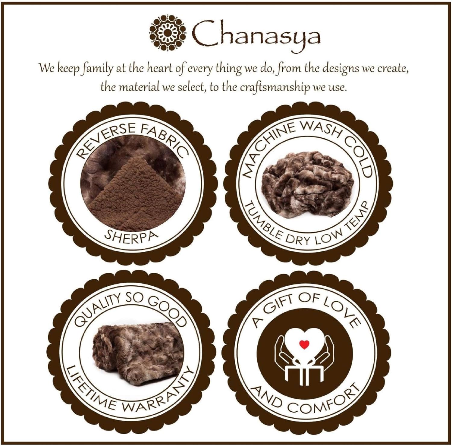 Chanasya Fuzzy Faux Fur Throw Blanket - Light Weight Blanket for Bed Couch and Living Room Suitable for Fall Winter and Spring (50x65 Inches) Chocolate: Home & Kitchen
