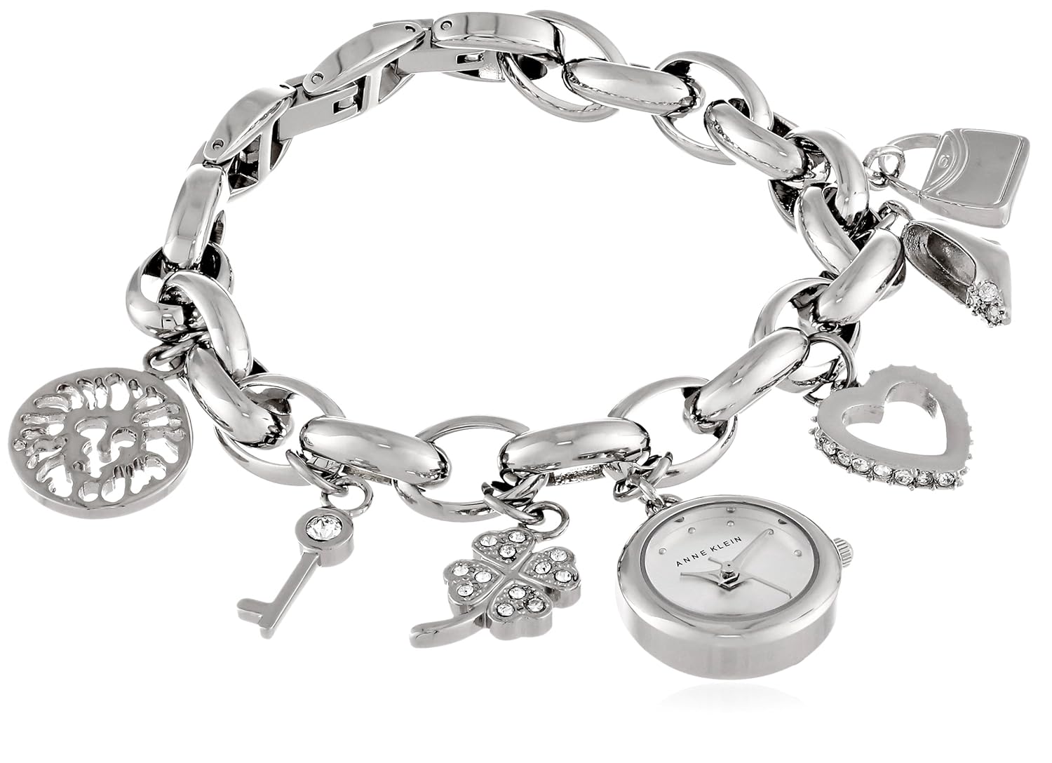 Anne Klein Women's 107605CHRM Swarovski Crystal SilverTone Charm