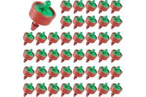 FULAIERGD 60Pcs 0.25 GPH Pressure Compensating Irrigation Spot Drippers,Constant Flow Barb Outlet Watering Dripper Emitters Heads Parts for 1/4 Inch Watering Tubing Line for Garden Pots Plant Irrigation Systems