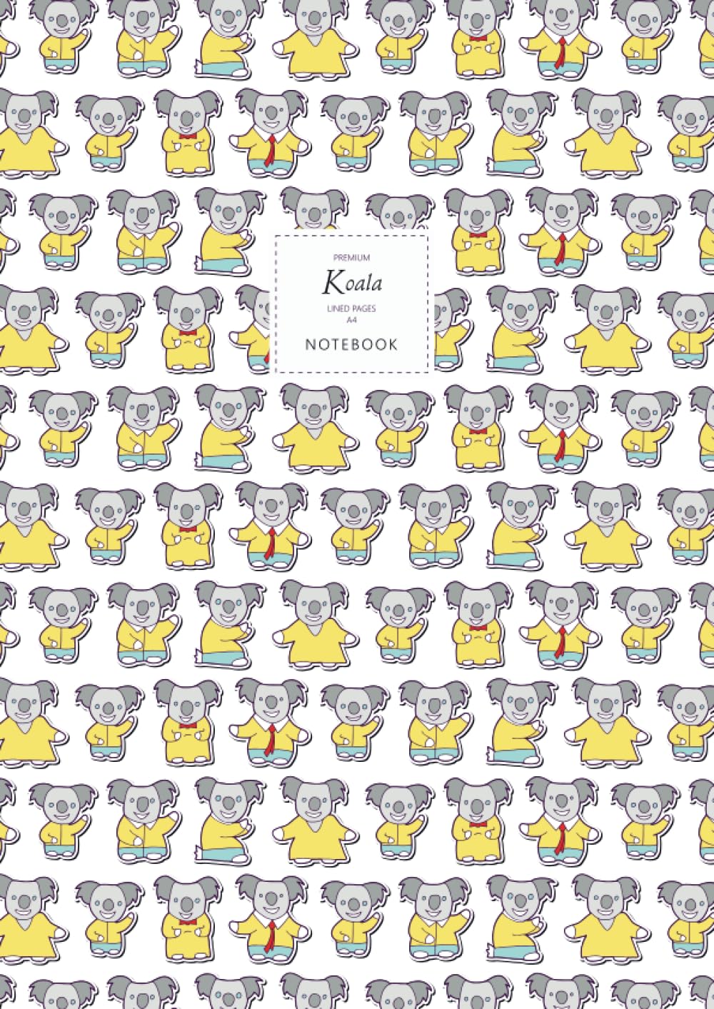 Koala Notebook - Lined Pages - A4 - Premium: (White Edition) Fun notebook 192 lined pages (A4 / 8.27x11.69 inches / 21x29.7cm)