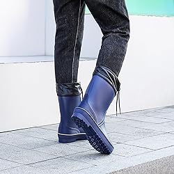 Rain Boots for Men, Waterproof Warm Rubber Boots